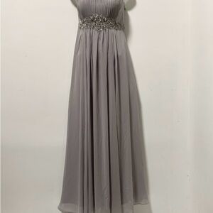 Fiesta Fashion Gray Strapless Long Dress Gown for Prom Size S